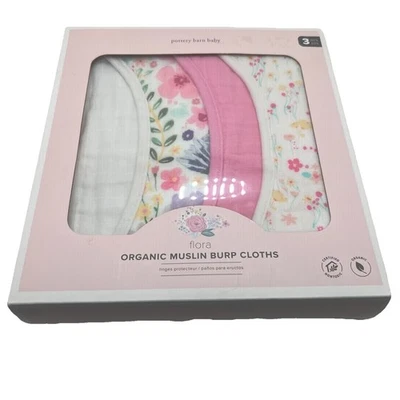 Pottery Barn Baby Flora Organic Muslin Burp Cloths - Image 1 of 4