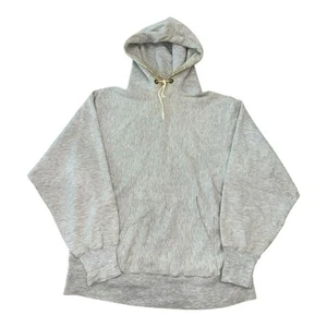 Vintage Champion Lands End Reverse Weave Blank Gray Hoodie size Medium - Picture 1 of 9