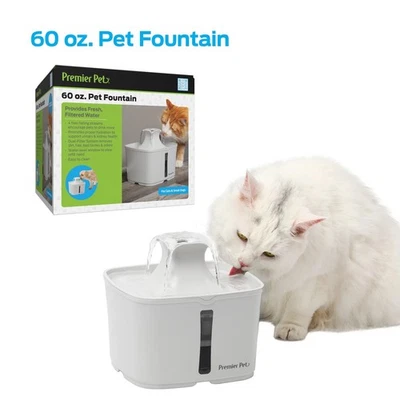 Premier Pet Automatic Water Fountain System + Filters For Cat & Dog - 60-128 oz - Image 1 of 4
