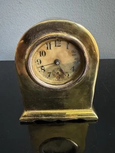 ANTIQUE WATERBURY CLOCK 1890 - 4.25" Brass Desk Clock - Rare - Read Description - Picture 1 of 9