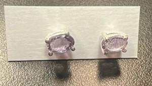 Sterling Silber Amethyst Ohrstecker Neu - Bild 1 von 3