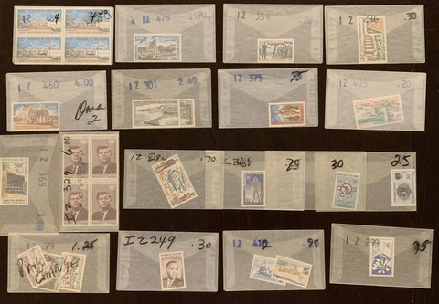 GREAT LOT OF IVORY COAST MINT STAMPS IN GLASSINES, BLOCKS, JFK, 500F, LIONS CLUB Cover