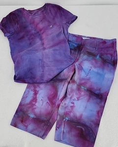 Woman Ice Tie Dye Outfit Nautica Shirt Small Charter Club Bermuda Shorts 4 ** - Picture 1 of 22