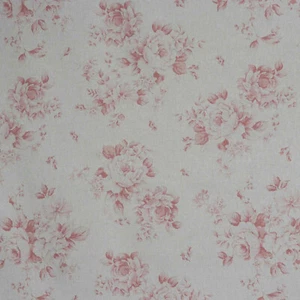 Cojín cortinas de doble ancho de tela de algodón rojo coral Dorothy Rose - Imagen 1 de 5