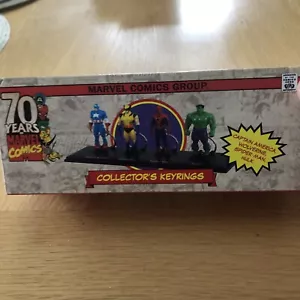 70 Yrs Marvel Comics Collectors Keyrings Captn America Wolverine Spider-Man Hulk - Picture 1 of 5