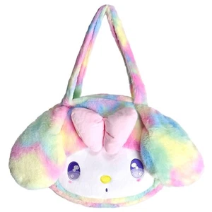 NEW - Sanrio My Melody Pastel Rainbow Anime Eyes Plush Tote - Picture 1 of 2