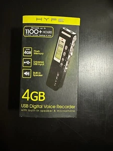 New: Hype 4GB USB Digital Voice Recorder 70+ Hours;Microphone; plus phone hookup - Picture 1 of 1