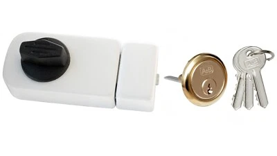 Kastenschloss 50/60 Zusatzschloss Türzusatzschloss Gleichschliessend Weiss. - Bild 1 von 2