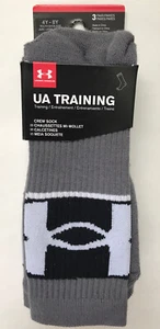 NWT 3 Pair Under Armour YLG 4-8Y Training Crew Socks Arch Support MD M 4-8 W 6-9 - Picture 1 of 18