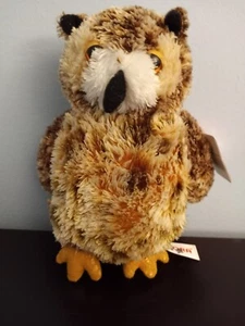 Aurora 7" Great Horned Owl Beanbag Plush Stuffed Animal Toy Tags GUC - Picture 1 of 4