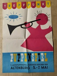 Puppenspiel Plakat Poster Altenburg DDR 1959 Puppentheater Kaspertheater  - Bild 1 von 6