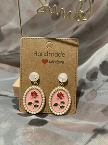 Red Rose Earrings - Picture 1 of 6