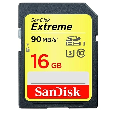 16GB Sandisk Extreme SDHC Memory Cards Class 10 UHS-I (SDSDXNE-016G-GNCIN) - Image 1 of 3
