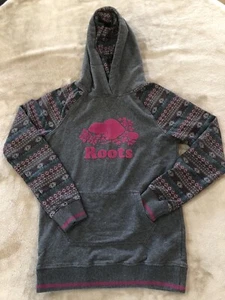 Roots Kids Canada Girls Pink Hoodie Sweatshirt Long Sleeve Size XL Logo 11-12 yr - Picture 1 of 6