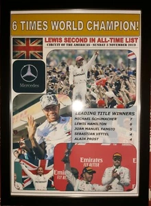 Lewis Hamilton 2019 F1 world champion US Grand Prix winner - framed print - Picture 1 of 2