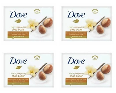 4x DOVE Shea Butter Beauty Cream Bar Twin bar 90g (8 Bars Total) - Image 1 of 2
