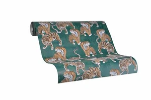 Tapete Vlies Marburg Memento Tiger grün braun weiß metallic 84872 (16,62€/1qm) - Bild 1 von 4