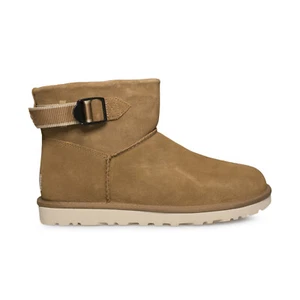 UGG CLASSIC MINI STRAP CHESTNUT SUEDE WATERPROOF ANKLE MEN'S BOOTS SIZE US 8 NEW - Picture 1 of 6