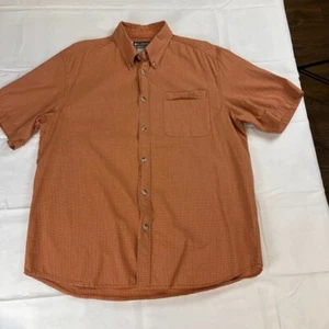 Columbia Button down short sleeve men shirt x.c.o burn orange size M Cotton - Picture 1 of 8
