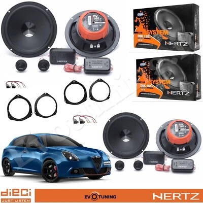 Kit 8 Casse Altoparlanti Hertz Dsk 165.3 Anteriori+Posteriori per Alfa Giulietta
