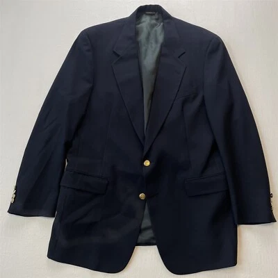 Vtg Austin Reed 43L 44L Navy Blue Gold Button Blazer Jacket Sport Coat - Image 1 of 4