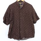 Vintage Wear The Right Thing By Henri Valdise Shirt Mens Brown Short Sleeve M