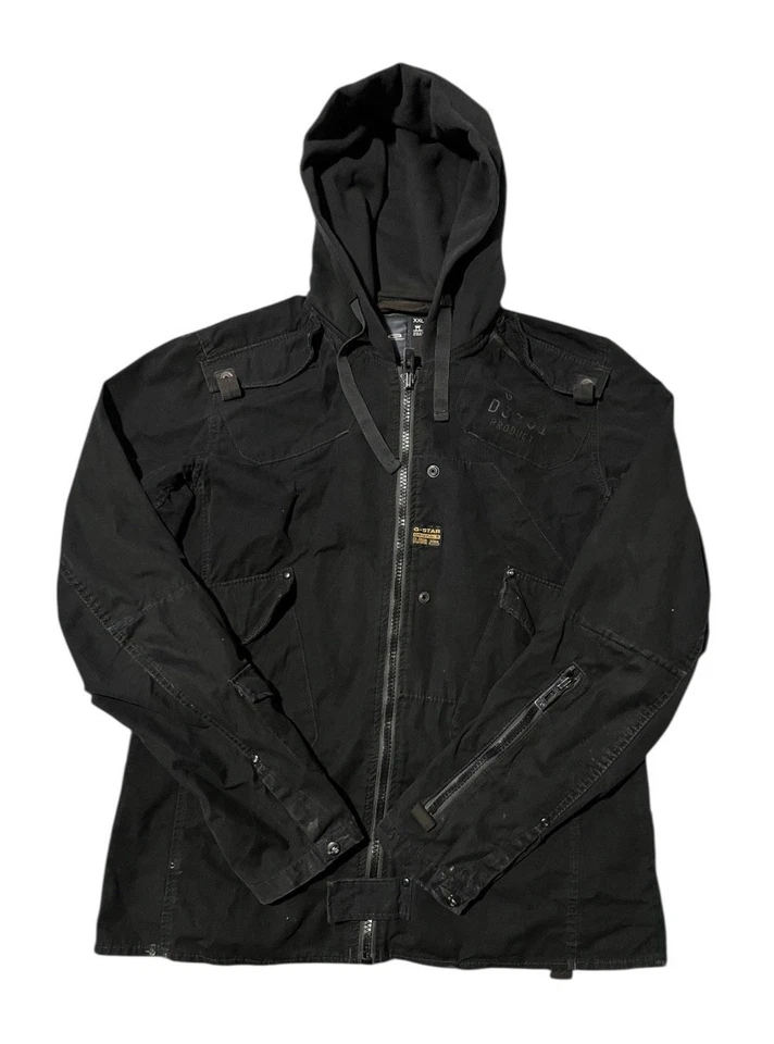 Chaqueta G-Star Raw Estilo Japonés Negra Y2K Multi Bolsillo Cremallera Completa Talla 2XL Foto 1 de 4