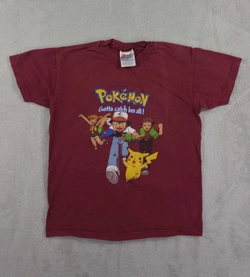 Camiseta Pokemon Vintage Niños Mediana Ash Pikachu Misty Brock Foto 1 de 4