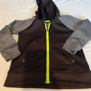 Falls Creek Kids Full Zip Hoodie Jacket Boys Size 4T Black & Gray 100% Polyester - Picture 1 of 7