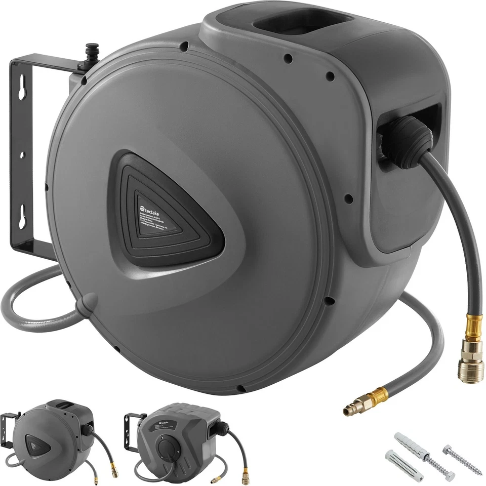 Druckluft Schlauchtrommel 10m 20m 30m Schlauch mit Aufroller automatisch 1/4" - Bild 1 von 1