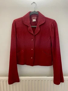 Vintage GHOST Jacket Blazer Red Small Kantha Style Running Stitch - Picture 1 of 5