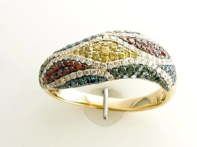 Anillo Le Vian Oro Amarillo 14K 0.95 Ct. Diamantes Blancos Amarillos Rojos y Verdes Foto 1 de 4