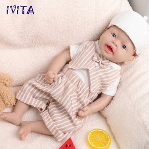 IVITA 15'' Soft Silicone Newborn Baby Boy Vivid Silicone Reborn Infant Doll - Picture 1 of 13