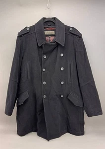 Marc New York Andrew Marc Mens Black Wool Double Breasted Pea Coat Size XL - Picture 1 of 6