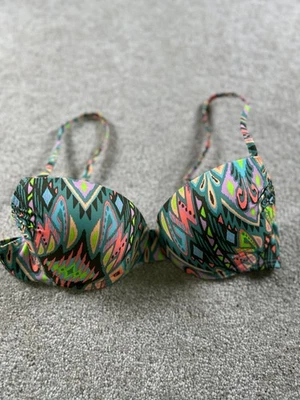 Top de bikini para mujer Xhilaration talla S colorido geométrico acolchado ajustable Foto 1 de 4