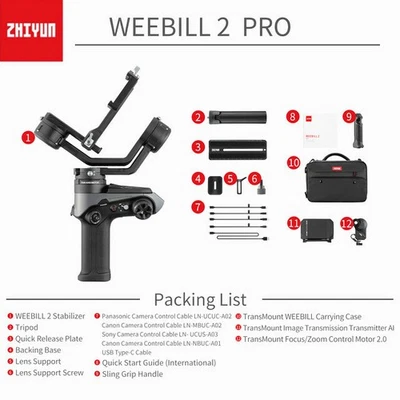 ZHIYUN WEEBILL 2 Pro 3-Axis Gimbal Stabilizer for DSLR Mirrorless Cameras Sony  - Image 1 of 4