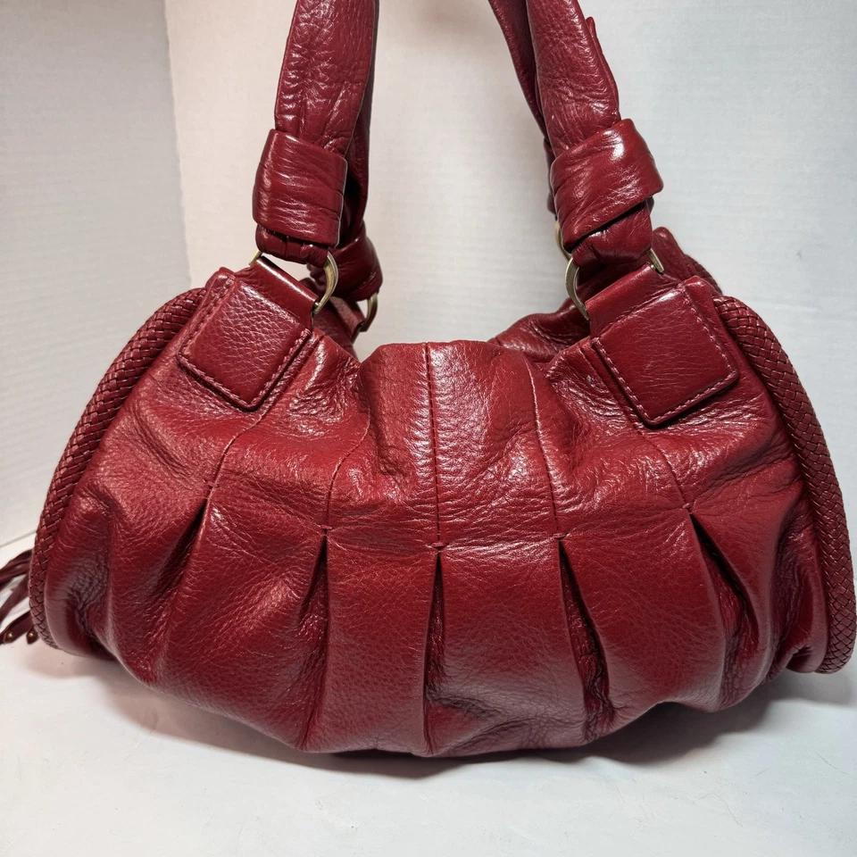 Cole Haan Phoebe Medium Triple Zip Satchel Red leather handbag hobo shoulder Bag - Image 1 of 4
