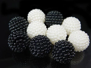 Perlen Brombeere Ø 10/12/20 mm perlweiß Kugel Perle Kunststoffperlen, P-39 - Bild 1 von 2
