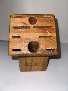 Cutco Hausfrau Messerblock 18 Schlitz massiv Eichenholz Made in USA gebraucht gut - Bild 1 von 5