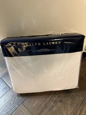 NEW Ralph Lauren ARIEL White 100% Cotton Knit Full/Queen Bed Blanket $355 - Image 1 of 4
