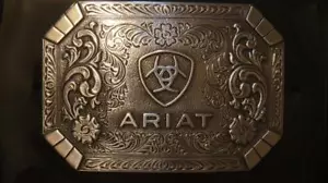 Ariat® Western Gürtelschnalle Logo Floral Silber A37018 - Bild 1 von 3