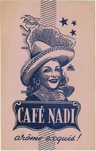 1950-Buvard Publicitaire-Café Nadi-Arôme Exquis !!/-Antilles - Picture 1 of 2