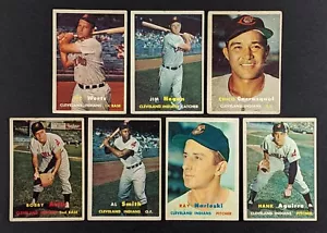 1957 Topps Baseball Cleveland Indians Lot 7 Cards - Picture 1 of 3
