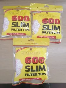 1800 x Filtro de Cigarrillos PALMER DELGADO 6 mm Puntas Bolsa Resellable Fumar SOLO £6.99 - Imagen 1 de 1