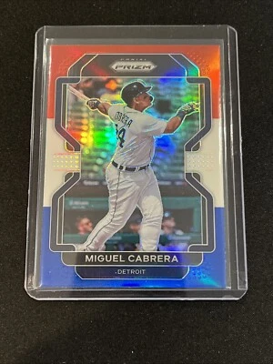 2022 Panini Prizm - Tier II Red White & Blue Prizm #211 Miguel Cabrera - Image 1 of 2