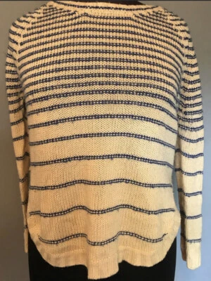 LUSH Boutique Sweater Striped Blue and White in Color Size S/M - Image 1 of 4