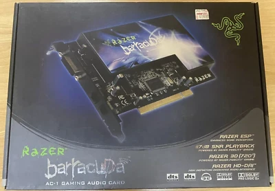 Razer Barracuda AC-1 7.1 Channels 24-bit PCI Interface Sound Card (NOS) Comp USA - Image 1 of 4