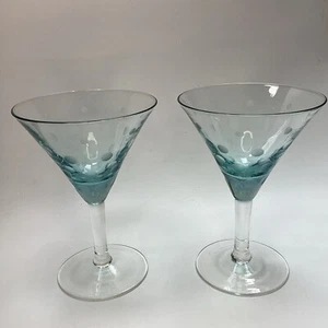 Set Of Two John Lewis Polka Dot Martini Cocktail Glasses - Picture 1 of 6