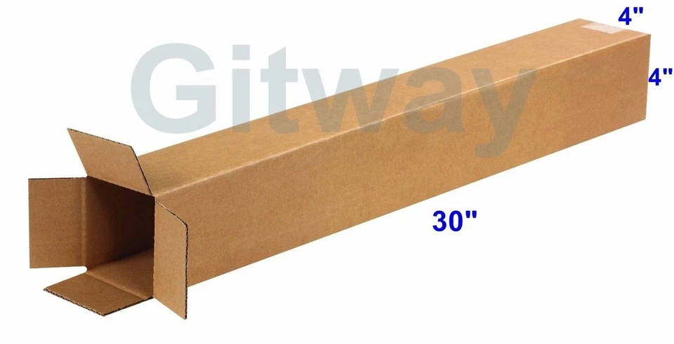25 pieces of 4x4x30 Tall Long Cardboard Shipping Umbrella Pole Box Boxes 30x4x4" - Image 1 of 1