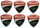 Ducati Corse 6 x Żywica Kopuła Odznaka Naklejka Logo Emblemat 25mm x 23,5mm